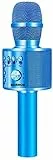 BONAOK Bluetooth Karaoke Mikrofon Drahtloses, Karaoke Mikrophone Echo, Home Party Microfon Kind mit aufnahmefunktion, Ideal für Musik Abspielen und Singen,Ktv, für IOS/Android/Smartphone (Blau)