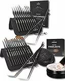 LIEBERGE Premium Pinselset Allround : Pinselset Acrylfarben, Aquarellpinsel (12 Pinsel) + Detailpinsel (10 Pinsel) + Pinselseife (40g | inkl. Reinigungsmatte)