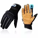 HPHST Arbeitshandschuhe für Männer und Damen, Professionelle haltbare synthetische Ziegenlederpalme Touchscreen Schutzhandschuhe Gartenhandschuhe für Gartenarbeit Konstruktion Reparatur Größe 9 (L)