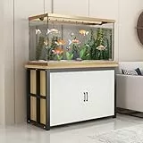 CTREVL Aquarium mit Unterschrank, Aquariumständer Aquarium Unterschrank Aquarien Schrank, Hölzerne Fisch Tank Stand geeignet für Wohnzimmer Eingangsbereich(Beige,60x45cm/23.6x17.7in)
