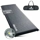 HIKENTURE Isomatte Selbstaufblasend, 10CM Dicke Camping Matratze aus Schaumstoff, Ultradicke Selbstaufblasbare Luftmatratze, Bequeme Schlafmatte für Outdoor, Zelt, Wandern, Reisen (Dunkelgrau-C3)