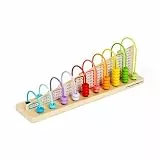 Bigjigs Toys Regenbogen-Zählrahmen (56-teilig) – Lernen von Addition & Subtraktion, Holz-Zahlen & Mathematikspiele, Frühkindliche Lernressourcen für Kinder ab 3 Jahren.