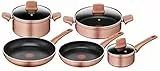 Lagostina 010255600008 Ramata Antihaftbeschichtetes Kochgeschirr-Set, Aluminium, Kupferfarben
