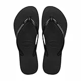Havaianas Slim Logo Pop Up Damen FlipFlop Black/Steel Grey 37 EU