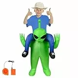 AYBUY Aufblasbares Alien Kostüm, Grün Aufblasbare Kostüme, Angenehm Tragbar, Aufblasbares Kostüm Alien Kinder Mit Aufblassystem, Karneval Halloween Grün Kostüm Cosplay für Party 110-145 cm