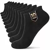 YouShow Sneaker Socken Herren & Damen bio Baumwolle 10 Paar Sneakersocken Kurze Socken Sportsocken Halbsocken Socks Unisex Schwarz 39-42