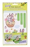 folia 11603 - 3D Pop Up Karten Frühling, Bastelset für 2 Glückwunschkarten inklusive 2 Kuverts mit Stanzteilen und 3D Klebepads