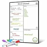 Magnetisches Whiteboard Kühlschrank-Kalender von Smart Panda - Nützlicher Menü-Planer, Memo oder wöchentliche Einkaufsliste für Erwachsene und Kinder - in spanischer Sprache
