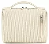 Kulturbeutel Damen Kosmetiktasche Waschtasche Größe Kulturtasche Organizer für Herren und Frauen Make-up Taschen Geschenke (Cord Beige)