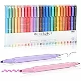 EooUooIP Textmarker Set, 24 Farben Warmer und Kühler Doppelendige Textmarker Pastell Highlighter Pen, für Journaling, Bibel Marker, Büros, Schulen, Stifte Aesthetic