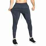 BROKIG Leichte Jogginghose Herren Fitnessstudio Trainingshose Slim Fit Sporthose Lang mit Taschen(Dunkelgrau,L)