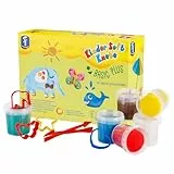 Feuchtmann KINDER SOFT KNETE Basic Plus - 6 x 150g weiche Kinderknete mit Zubehör, ungiftig, vegan und glutenfrei, lufttrocknende Knetmasse im Knetset für kreatives Spielen