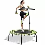 Gielmiy Fitness-Trampolin Ø ca 101cm,mit verstellbarem Lenker Fitness Rebounder für Indoor-Fitness, Bungee-Seil-Design-System, Die Beste Wahl für Aerobic-Training, Nutzergewicht bis 150kg