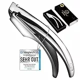 Knoblauchpresse Edelstahl für Knoblauch & Ingwer - kein Schälen nötig | Leicht zu reinigende Knoblauchpresse mit 5 Jahren Ersatzversprechen (für feines Knoblauchhack)