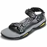 OutPro Wandersandalen Damen Sportsandalen Damen Trekkingsandalen Wassersandalen Sommer Schuhe Flach Atmungsaktiv Trekking Wander Outdoor, Schwarz, 40-EU
