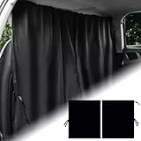 HEKOBAG Auto Sichtschutz Vorhänge Auto Trennvorhänge 100 x 180cm Abnehmbare Autoscheiben Vorhänge Schwarz Auto Vorhang Hinten Verdunkelungsvorhang Auto Gardinen für Auto Seitenfenster Reisen Camping