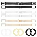 Nogeqi 9 Stück Unsichtbare BH Träger Clip Damen BH Klammer Rücken Elastische BH Träger Halter BH Clips für BH Träger Rücken, rutschfeste BH Trägerhalter Clip Bra Strap Holders, Schultergurte Rutschen