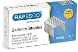 Rapesco S24607Z3 Typ 24/6 mm (No.16) Verzinkte Heftklammern, 1000 Stück