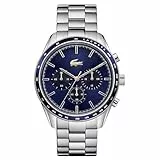 Lacoste Chronograph Quarz Uhr für Herren Kollektion Boston mit Silbernes Edelstahlarmband - 2011081