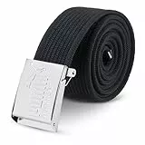PUMA Workwear Gürtel Herren Schwarz – Stufenlos Verstellbar - Ohne Löcher - Mit Koppelschließe - Robust & Strapazierfähig - Länge: 135cm, beliebig kürzbar - Herren Gürtel für Arbeit & Freizeit