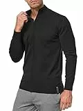 Indicode Herren Lau Strickjacke mit Stehkragen aus 80% Baumwolle | Cardigan für Männer Black, XL