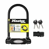 MASTER LOCK Bügelschloss [Schlüsselschloss] [mit Halterung] [Zertifiziertes Fahrrad Schloss - Secure-Gold-Zertifikat] 8195EURDPRO - Ideal für Fahrräder