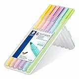 STAEDTLER Textmarker triplus highlighter, ergonomische Dreikantform, hohe Qualität Made in Germany, Set mit 6 Pastell-Farben, Linienbreite 1 - 4 mm, 362 CSB6