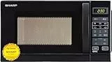 SHARP R742 BKW Mikrowelle mit Grill – 25 L, 900 W Mikrowelle, 1000 W Quarzgrill, 6 AutoCook-Programme, LED-Display, Kindersicherung, schwarz, modernes Design