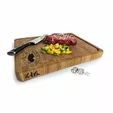 MADE IN GERMANY - KHYL® Das schräge Schneidebrett - Echtholz EICHE- 40x30x4 cm extra groß- Hirnholz Stirnholz - Extra dick, massiv – Hackbrett – Hackblock – Butcherblock