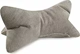 MAGMA Leseknochen INGA, Cord Look, Farbe grau, 42cm x 22cm, ergonomische Form für Nacken- oder Lendenstütze, Flexible Stütze für Bücher, E-Books oder Tablets