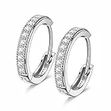 NINAMISS Ohrringe, Ohrringe Creolen mit AAA Zirkonia, Geschenke für Frauen/Damen/Männer, Creolen Silber 925 |Silber|Gold|Rosegold, 12mm, Kommt in Schmuck Box Muttertagsgeschenk für Mutti