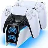 Tokluck PS5 Controller Ladestation, RGB PS5 Zubehör Ladestationen für PS5 Controller & Edge Controller, PS5 Charging Station Schnellladung für PlayStation 5 Dualsense
