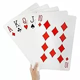 BELLE VOUS 54er Set Jumbo Plastik Spielkarten - 52 Pokerkarten + 2 Jokerkarten - 37 x 26 cm Riesen Kartendeck