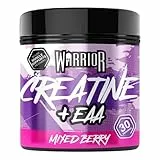 Warrior Kreatin Monohydrat + EAA Pulver 360 g (Gemischte Beeren) – 30 Portionen – muskelaturaufbau & Regeneration – Essentielle Aminosäuren & Creatin für Pre- & Post-Workout Hohe Qualität