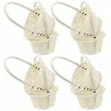 Cabilock 8 Stücke Körbchen Blumenkinder Mini Weidenkorb Blumenkörbe Small gewebter Korb Rattan Körbchen Mit Henkel Blumenkorb für Mini House Tischdeko Landhaus Deko - 14X9.5X9.5CM