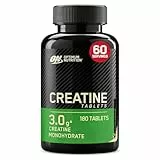 Optimum Nutrition Creatine Tabletten – 3 g Kreatinmonohydrat pro Portion zur Unterstützung der Leistungsfähigkeit bei hochintensivem Training – 60 Portionen (180 Tabletten)