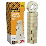 Scotch Transparentes Klebeband 508-10 Rollen - 15mm x 33m - Durchsichtiges Allzweckband für Schule, Heim und Büro