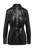 Comma Overshirt mit Gürtel aus Fake Leather