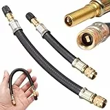 Rbleote Autoventil Verlängerung,2 Stück Ventilverlängerung,100mm und180mm,Flexible Gummi-Verlängerung füR Reifenventil-Adapter mit Ventilkappe,für Universelle Autos Lkws Motorräder Fahrräde