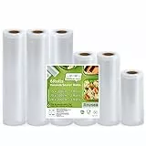Anysea Vakuumierbeutel Vakuumierfolie Vakuumbeutel Lebensmittel Vakumierfolienrollen: Sous Vide Beutel Folienrollen für Folienschweißgerät Vakuumierer, BPA frei 15x1/20x2/28x3/300cm 6 Rollen Folien