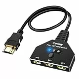 HDMI Switch 4K, FOKKY Hdmi Verteiler Automatische/Manuell Vergoldet Hdmi Switcher 3 In 1 Out 3-Port hdmi Splitter UnterstüTzt 4K/3D/Uhd/Hd/1080P FüR Xbox Ps4 Ps3 Blu-Ray Firestick HDTV