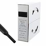 Offgridtec 5m Schrumpfschlauch mit Kleber 25,4mm  12,7mm Schrumpfrate, Dual-Wand, Halogenfrei, Flammhemmend, Wasserdichte Kabelisolierung, Leicht zu Schneiden, Inklusive Spenderbox, Schwarz