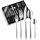 WMF Boston Besteck Set 12 Personen, Essbesteck 60 teilig, Monobloc-Messer, Cromargan Edelstahl poliert, glänzend, spülmaschinenfest