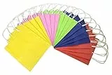 folia 21809 - Papiertüten aus Kraftpapier, Geschenktüten, 20 Stück, 18 x 8 x 21 cm, farbig sortiert - zum Basteln, Verzieren und Verschenken