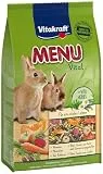 Vitakraft Menu Vital, Zwergkaninchen Futter, mit Kräutern und Gemüse, rohfaserreich, für glänzendes Fell, ohne Zusatz von Zucker (1x 1kg)