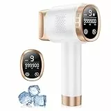 Geräte Haarentfernung Schmerzarm, Entferner mit Eiskühlung & 9 Energiestufen, Haarentfernung für Zuhause, Körper Gesicht Beine