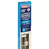 tesa INSECT STOP Aluminium Rahmen Fliegengitter für Türen - Insektengitter mit Aluminium-Rahmen & Clear View - Tür Insektenschutz - 100 cm x 220 cm, Weiß