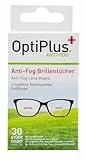 OptiPlus Anti-Fog Brillen-Reinigungstücher - 30 Stück schonend & gründliche Reinigung Ihrer Brillengläser - langanhaltender Schutz für Mehrfachbeschichtungen - ideal für unterwegs oder auf Reisen (1)