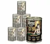Dehner Wild Nature Hundefutter Unterholz, Nassfutter getreidefrei / zuckerfrei, für ausgewachsene Hunde, Rind / Wildschwein / Lamm, 6 x 400 g Dose (2.4 kg)