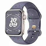 Finoriss Silikon Armband Kompatibel mit Apple Watch Armband 40mm 41mm 42mm 38mm, Sport Weich Band Kompatibel für iWatch SE Ultra Series 9 8 7 6 5 4 3 Damen Herren Rauchlila